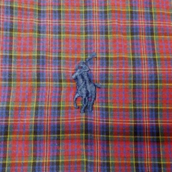 Ralph Lauren Mens Plaid Dress Shirt Yarmouth Cotton Button Down Pony Logo Top - Picture 5 of 7